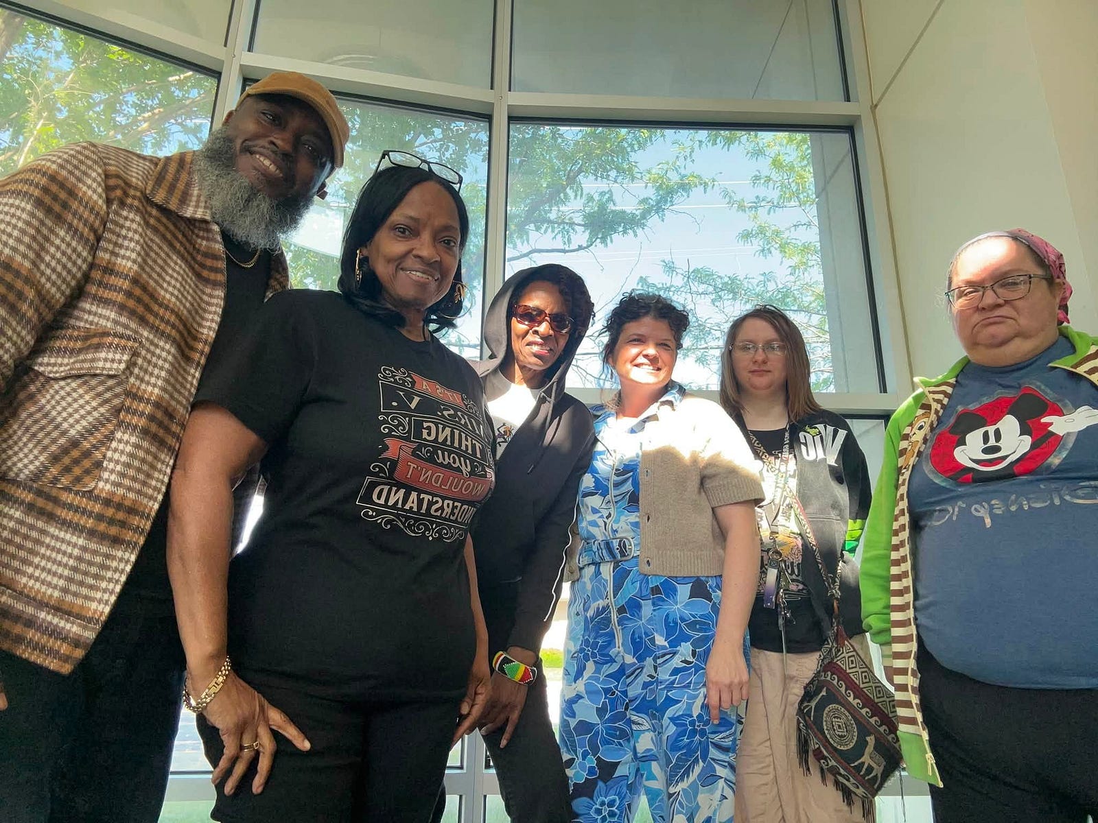 Ty Boyland with AI class participants at Delta Arts